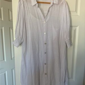 Elegant White Button-Up Women's Dress